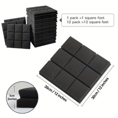 12pcs Sound Absorbing Cotton for Recording Room Live Streaming