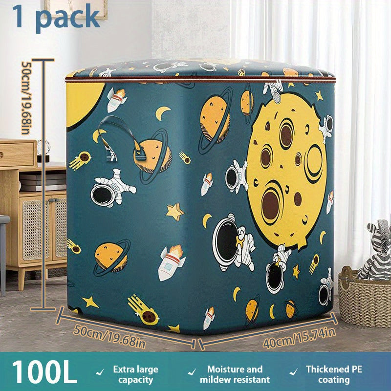 Cartoon Astronaut Quilt Clothes Organizer Dustproof Storage Bag