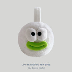Cute Big Eyed Plush Earmuffs for Women - Foldable Warm Ear Covers