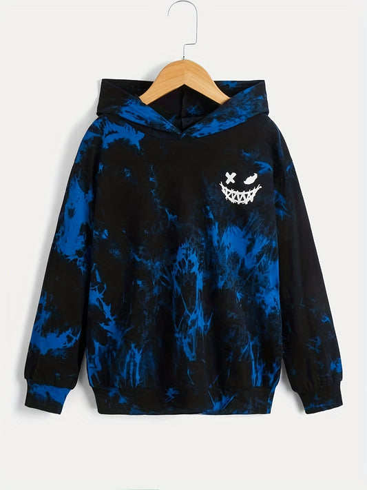Boys Smudge Print Hoodie Pullover Top Sweatshirt