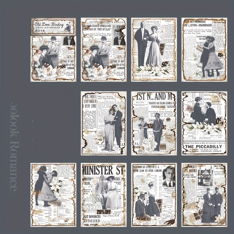 30 Sheets Old Book Love Series Character Collage Journal Material