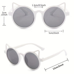 Kids Cat Ear Round Sunglasses UV Resistant