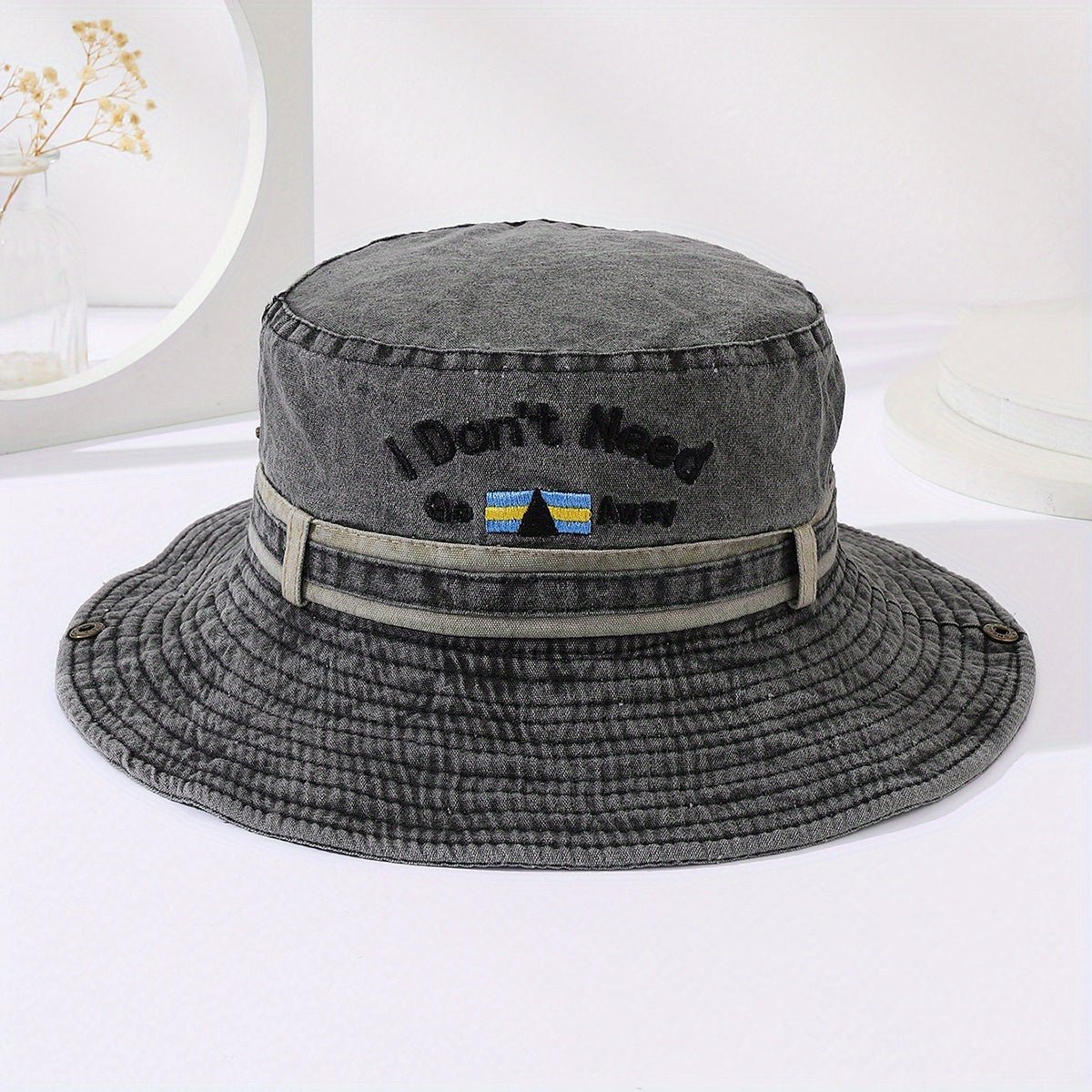 Wide Brim Denim Bucket Hat for Outdoor Sports Unisex