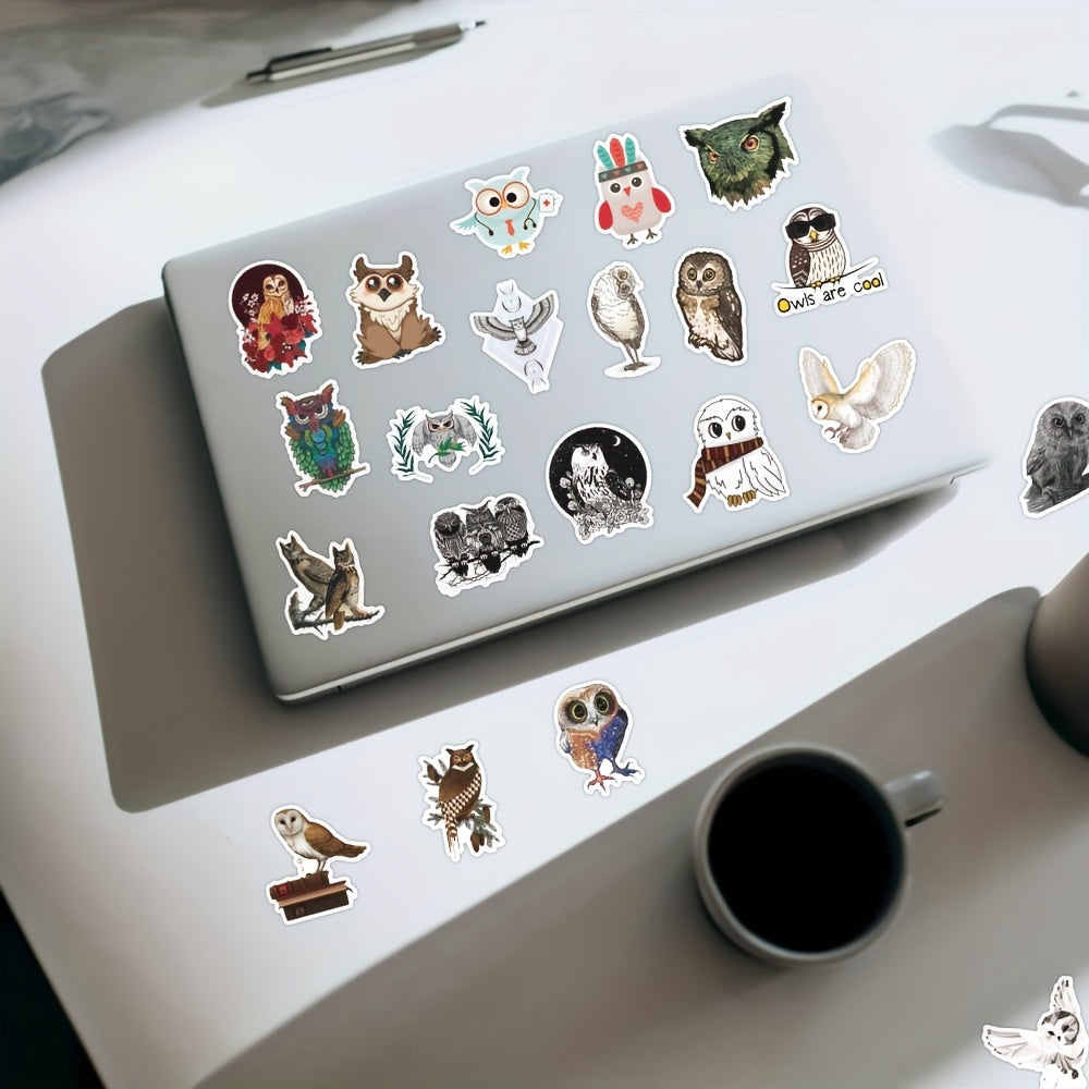 50pcs Owl Stickers Waterproof Material for Mobile Phone Luggage Notebook