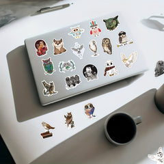 50pcs Owl Stickers Waterproof Material for Mobile Phone Luggage Notebook