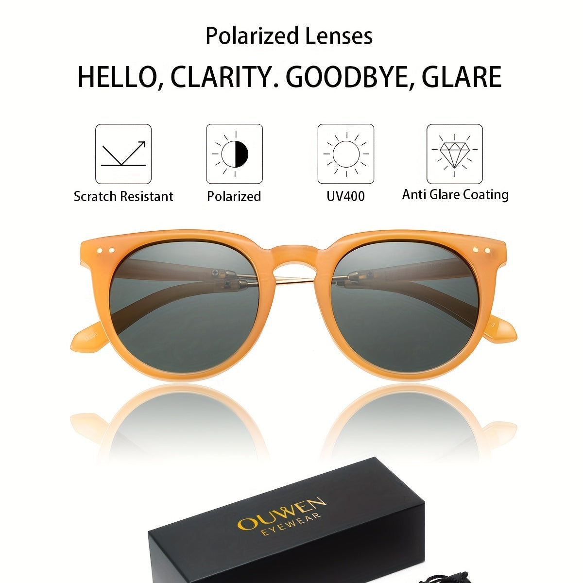 Retro Round Polarized Sunglasses UV400 Unisex Outdoor Cycling Riding