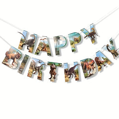 Dinosaur Birthday Theme Banner Baby Boy Party Decoration