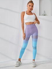 High Waist Gradient Yoga Pants Quick Drying Compression Leggings
