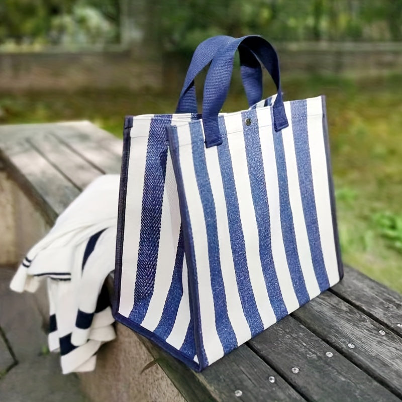 Striped Large Capacity Tote Bag Casual Handbag Women's Shoulder Bag