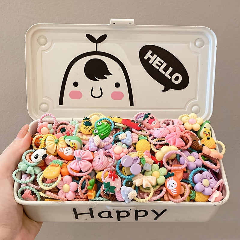 80pcs Baby Girls Cartoon Hair Bands Various Styles