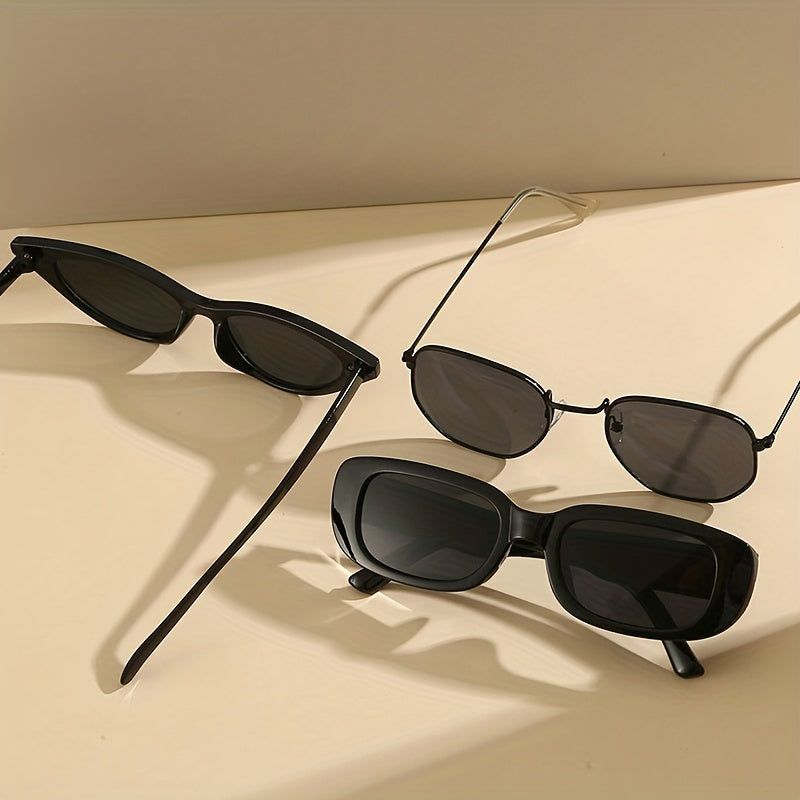 3 Pairs UV400 Sunglasses Anti Glare Men Women Vacation Beach Travel