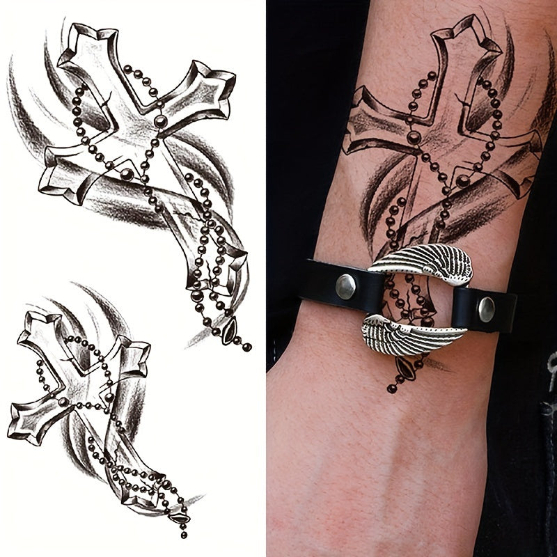Peace Cross Waterproof Temporary Tattoo Stickers for Men Women