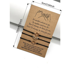 Sun Moon Star Woven Bracelets Set of 3