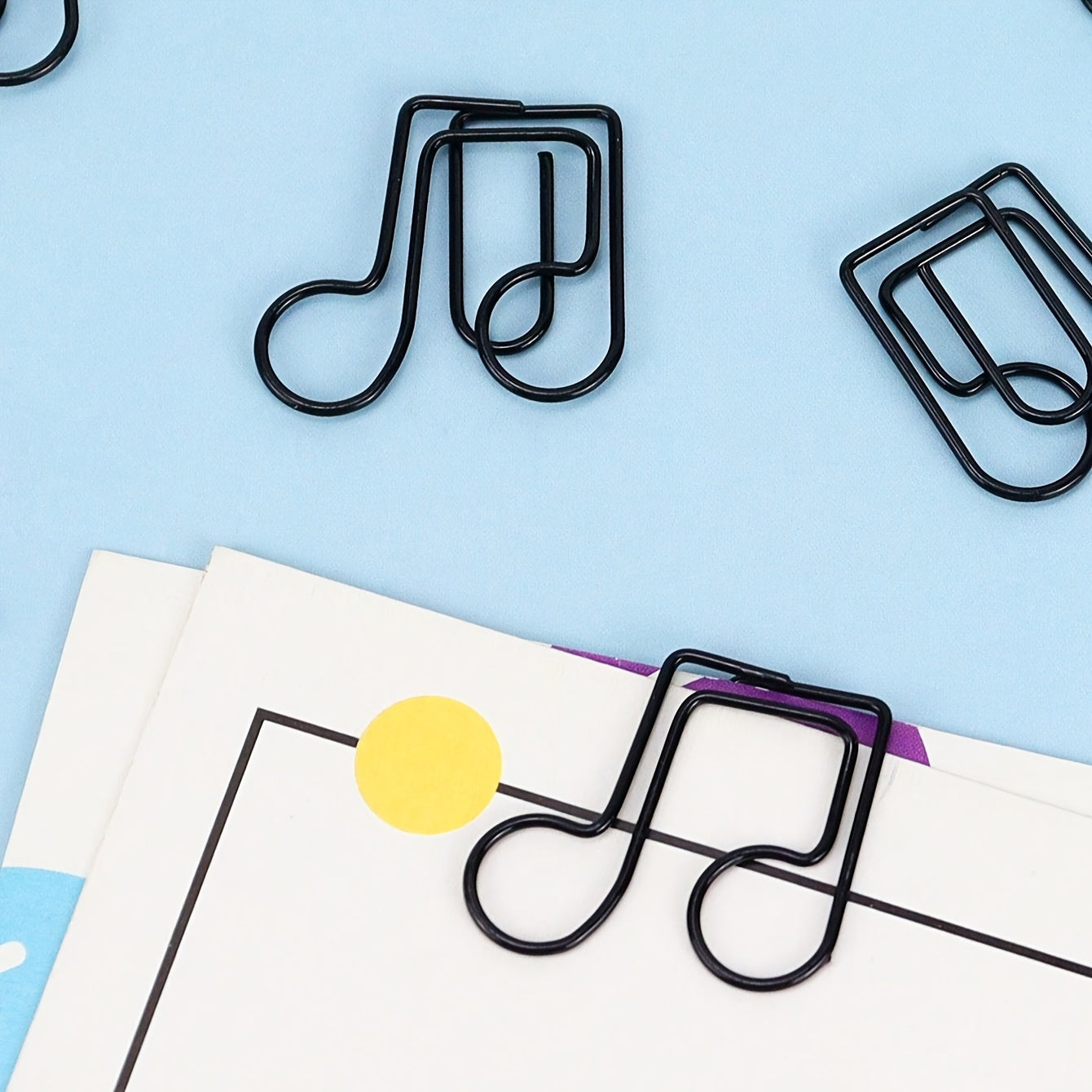20pcs Eighth Note Shaped Paper Clips Clef Pins Office Supplies