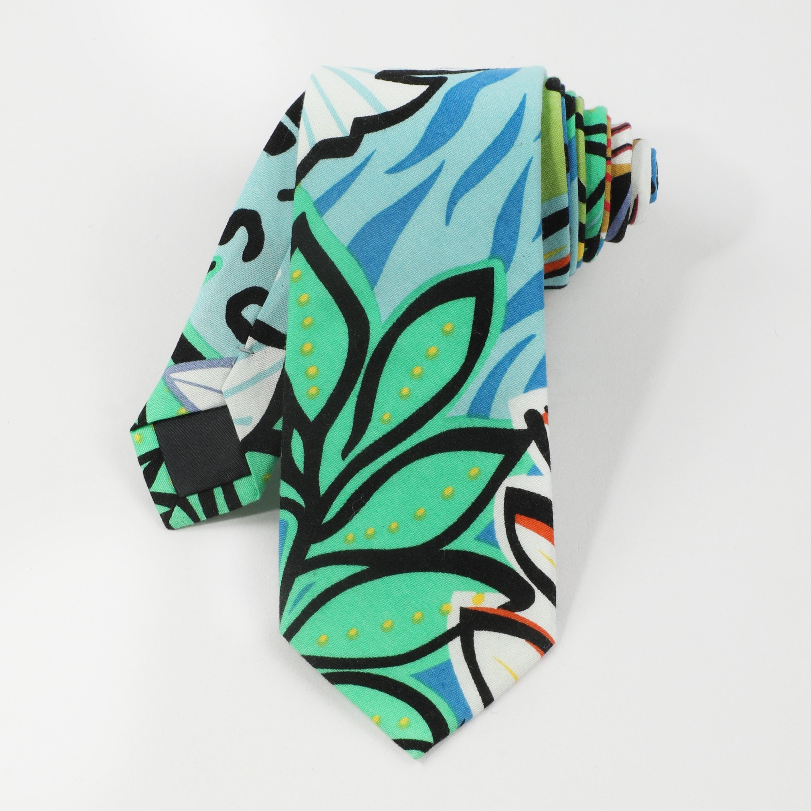Men's Irregular Plant Leaf Pattern Tie Holiday Party Business Accessory