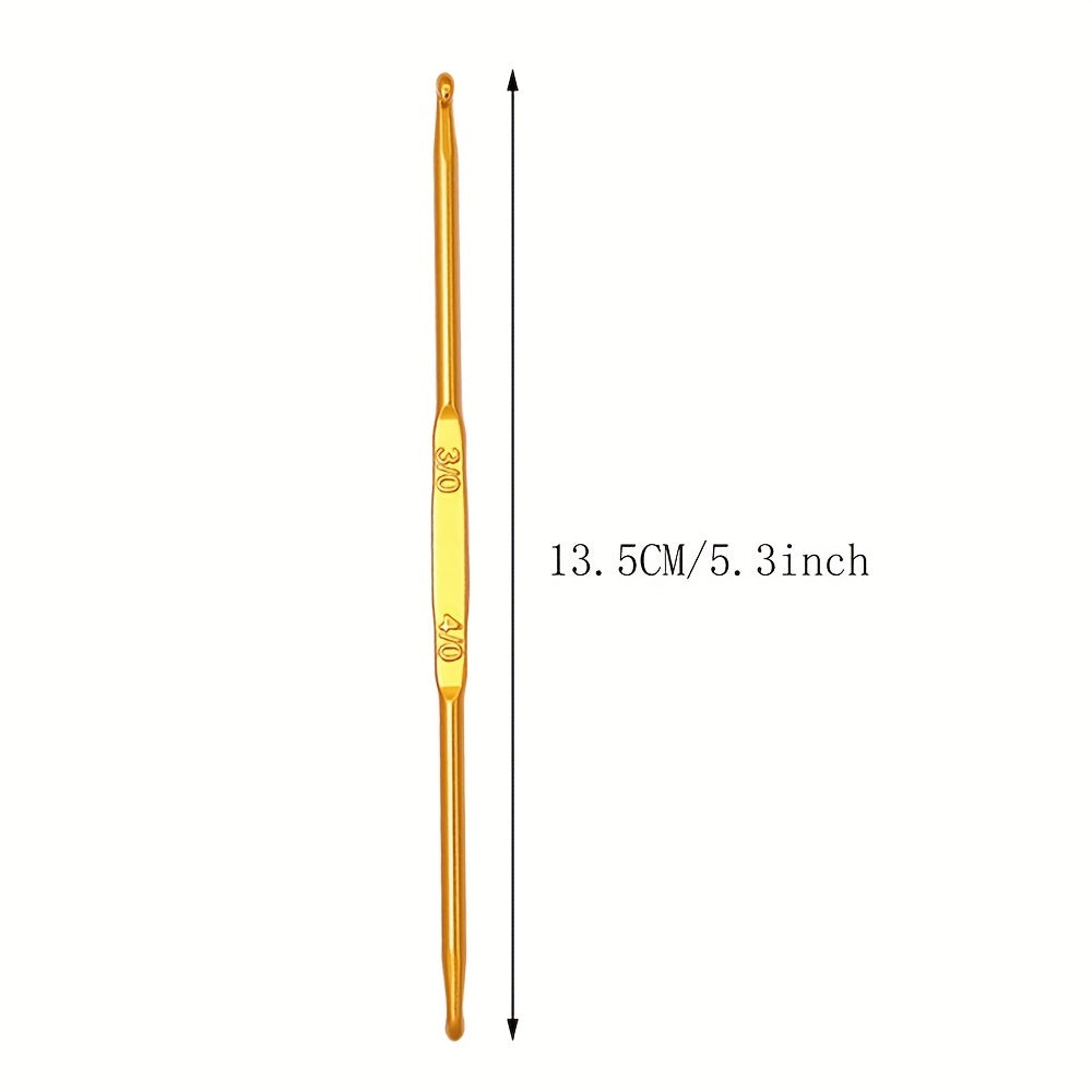 10pcs Aluminum Alloy Craft Crochet Hook Kit For Beginners