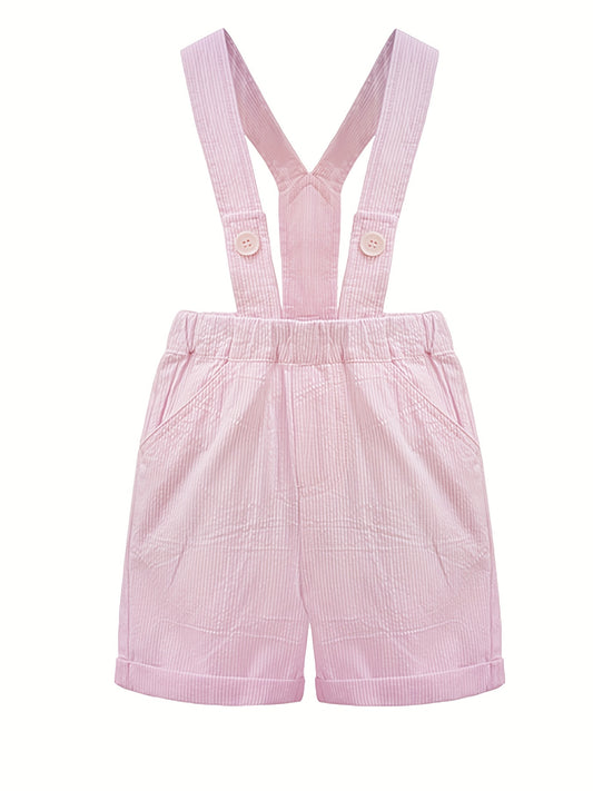 Baby Girl Striped Short Suspender Pants Summer Clothes