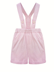 Baby Girl Striped Short Suspender Pants Summer Clothes