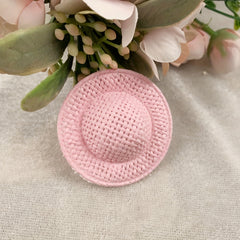 10pcs Mini Straw Hat Rattan Woven Hat Paper Fabric Dollhouse DIY Craft