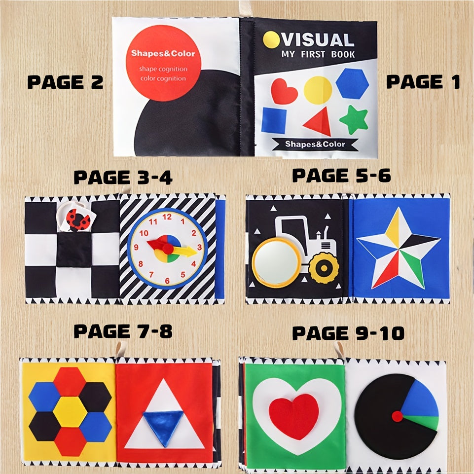 High Contrast Baby Cloth Books Non-Toxic Fabric Touch and Feel Toys