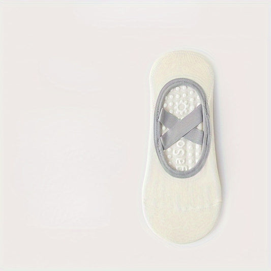 Women's Yoga Socks Non Slip Cross Strap - Sports Socks With Extra Grips