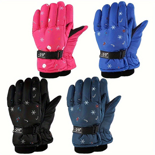 Kids Skiing Gloves Waterproof Winter Warm Gloves for 2-6 Years Old
