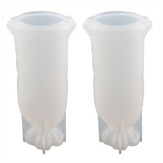 2pcs Silicone Bag Shape Mold Resin Flower Vase Silicone Mould