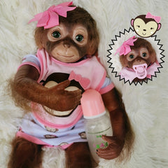 Monkey Reborn Dolls Soft Vinyl and Cloth Body with Monkey Outfits