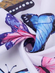  Butterfly Print Gradient Tank Dress