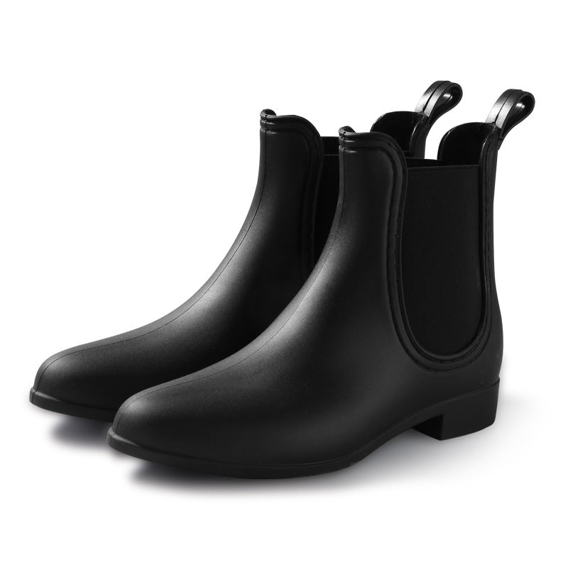 Women's Non slip Rubber Medium Top Rain Boots Comfortable Solid Water Boots