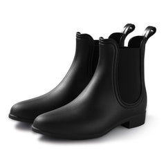 Women's Non slip Rubber Medium Top Rain Boots Comfortable Solid Water Boots