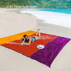 Waterproof Pocket Beach Blanket Portable Foldable Nylon Mat For Camping