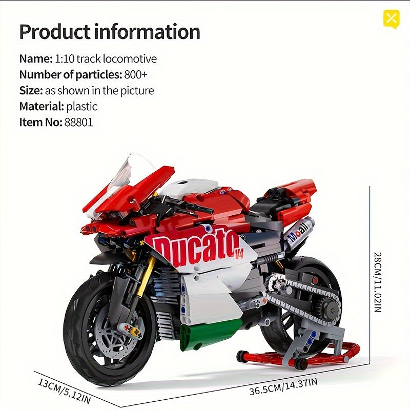 Building Blocks Car Motorcycle 1 10 Sports Car Shape Red Appearance Intelligent