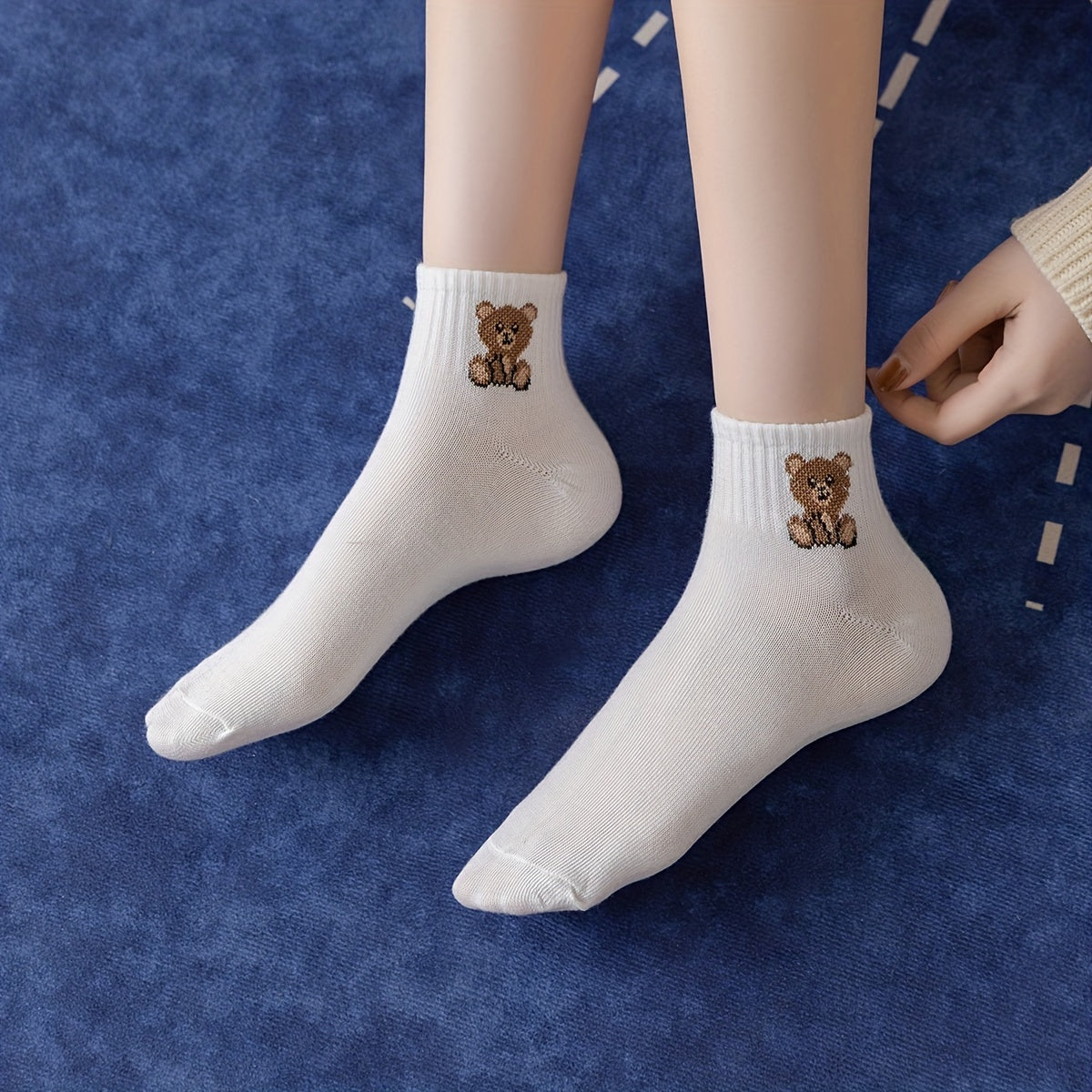 5 Pairs Teddy Bear Socks & Short Women's Stockings