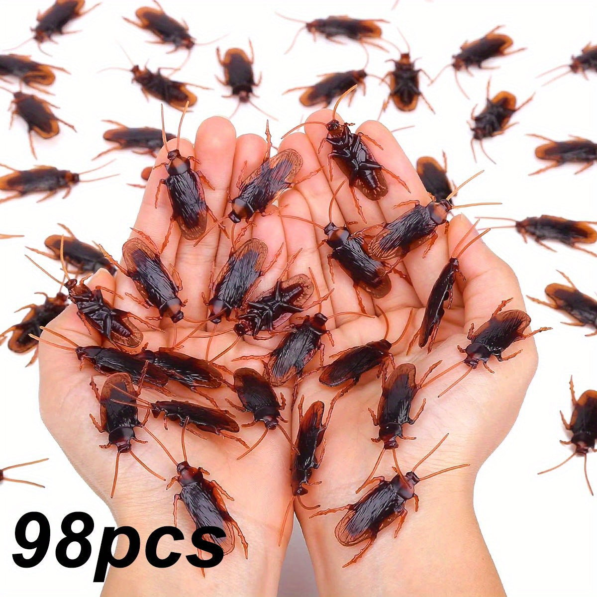 98pcs Realistic Roach Set Halloween Horror Insect Props Party Prank Decorations