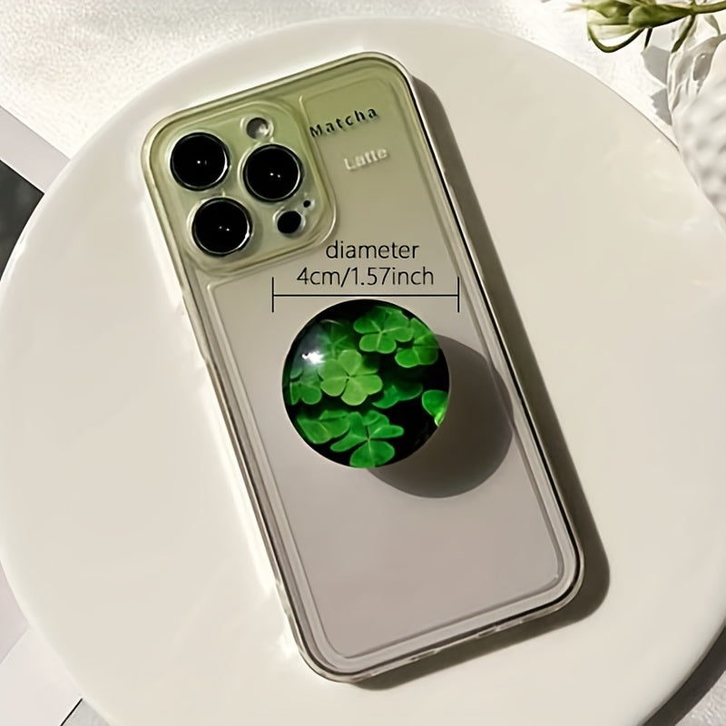 Pop up Foldable Mobile Phone Holder Four leaf Clover Pattern