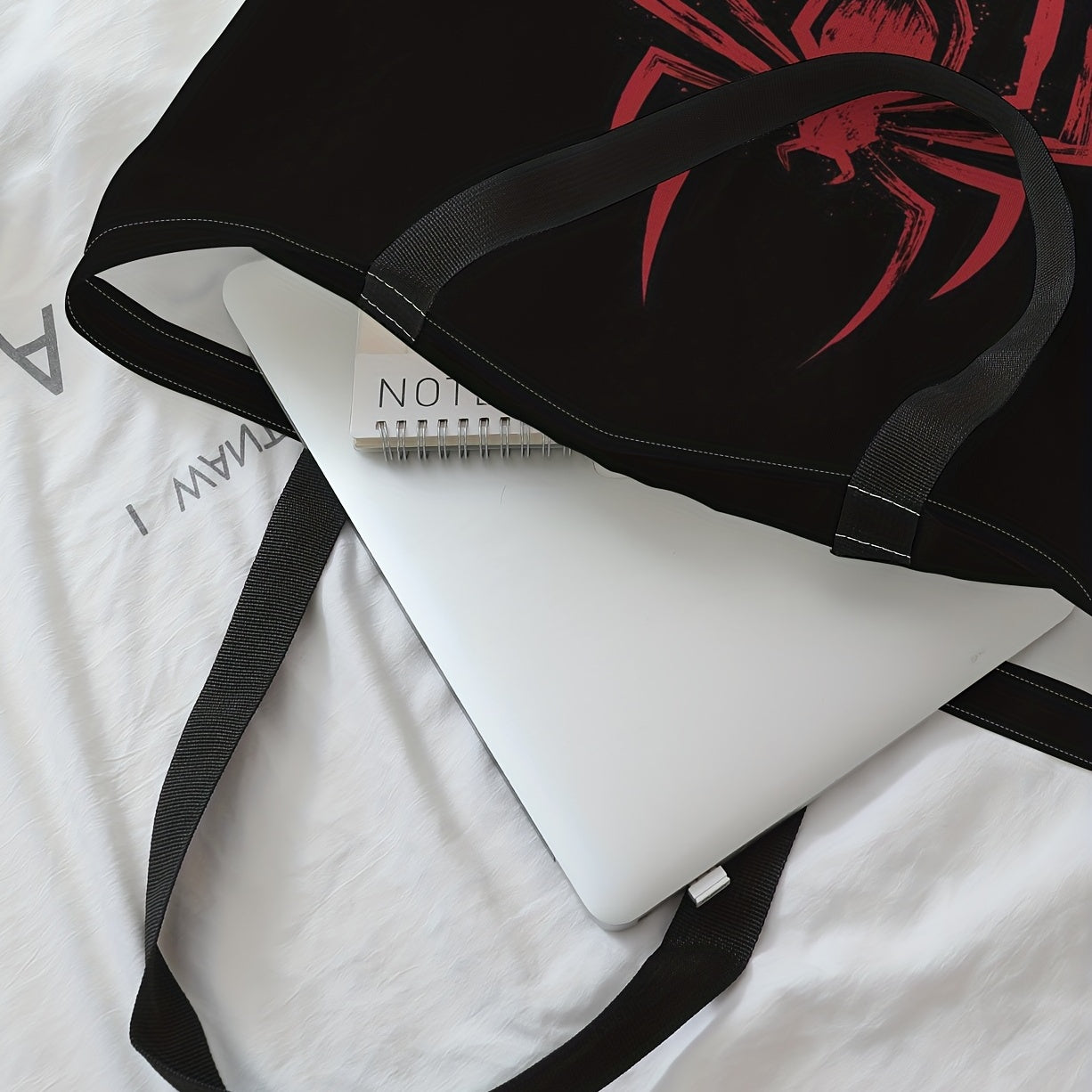 Halloween Spider Print Tote Bag - Large Travel Beach Shoulder Bag