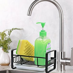 Stainless Steel Sponge Holder for Kitchen Sink with Drain Pan