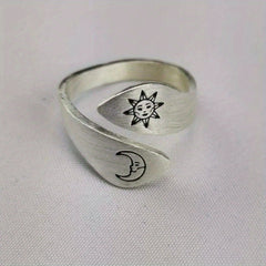 925 Silver Spoon Ring Retro Daisy Flower Wedding Gift