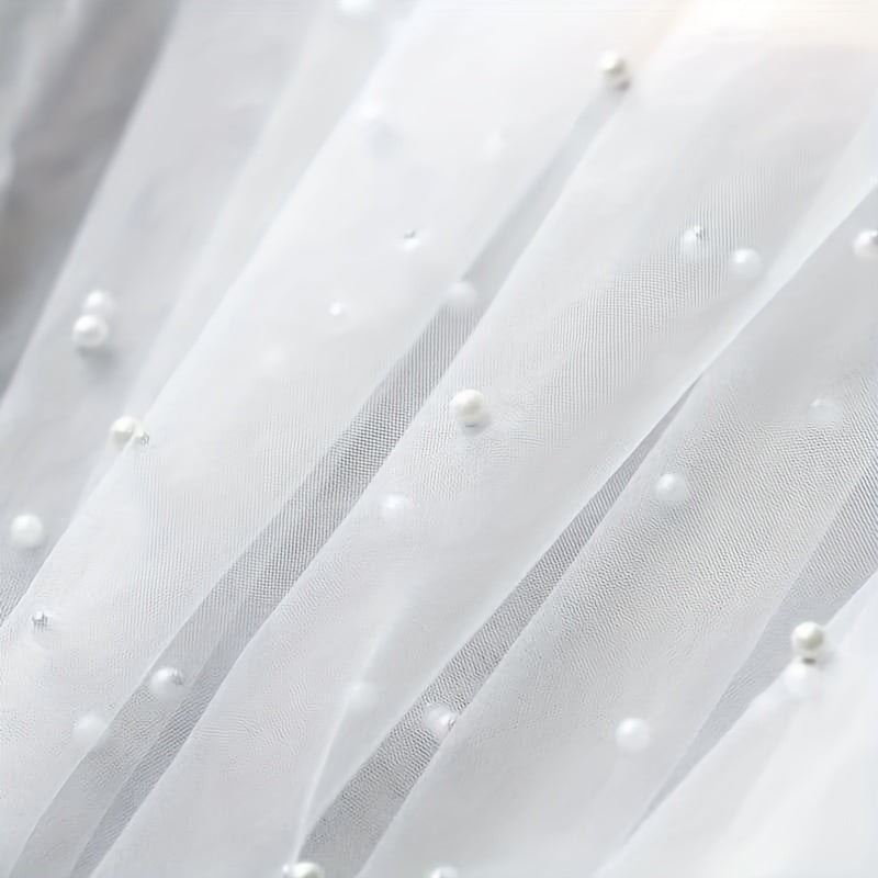 Embellished Bridal Veil Polyester Fabric for Weddings & Parties
