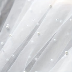 Embellished Bridal Veil Polyester Fabric for Weddings & Parties