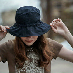 Thin Bucket Hat Drawstring Breathable Outdoor Cap Women Sun Beach