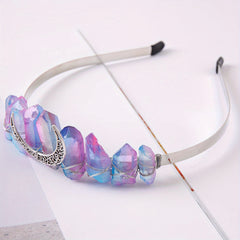 Boho Crystal Moon Decor Headband for Wedding Party Women Girls