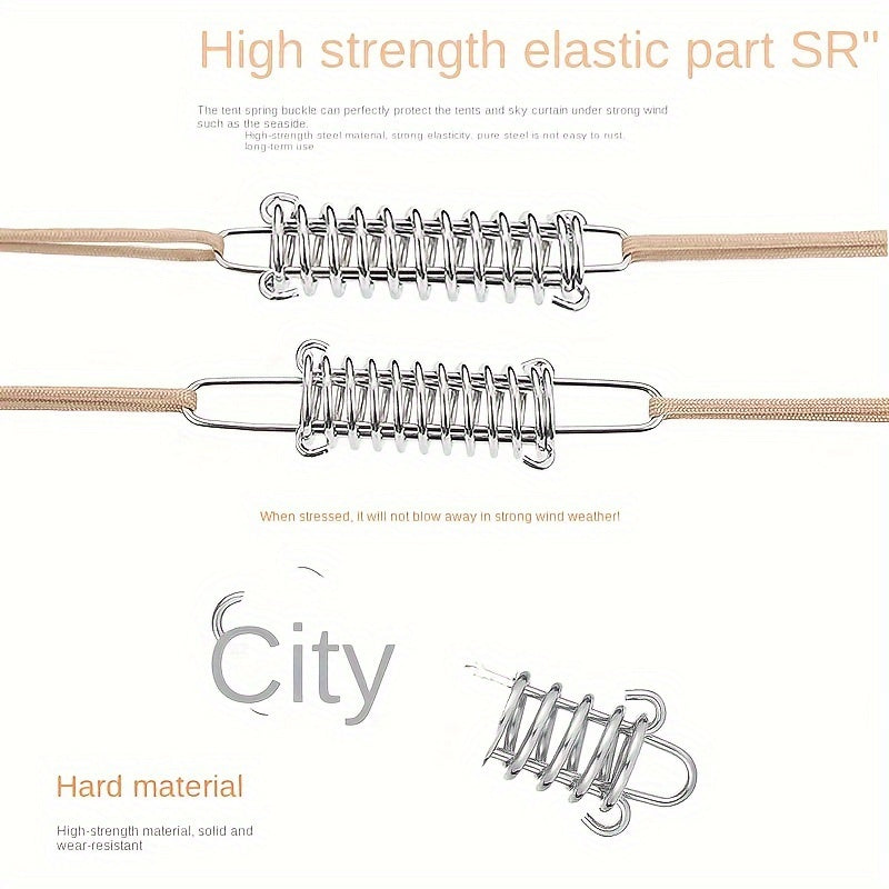 1pc Stainless Steel Spring High Strength Steel Spring For Camping Tent Rope