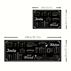 Tableware Pattern Runner Mat Stain Resistant And Anti Skid Carpet