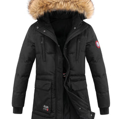 Women's Winter Down Jacket Faux Fur Collar Hooded Coat