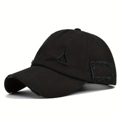 Ripped Baseball Cap Adjustable Cotton Dad Hat Casual Sun Hats