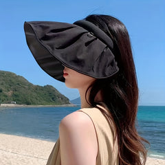 Wide Brim Sun Hat UV Protection Shell Visor Hat for Women