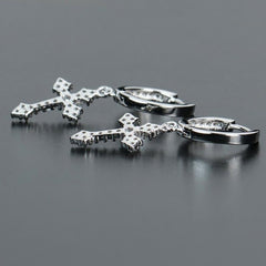 Zircon Hoop Drop Earrings Silver Plated Birthstone Gift 1Pair