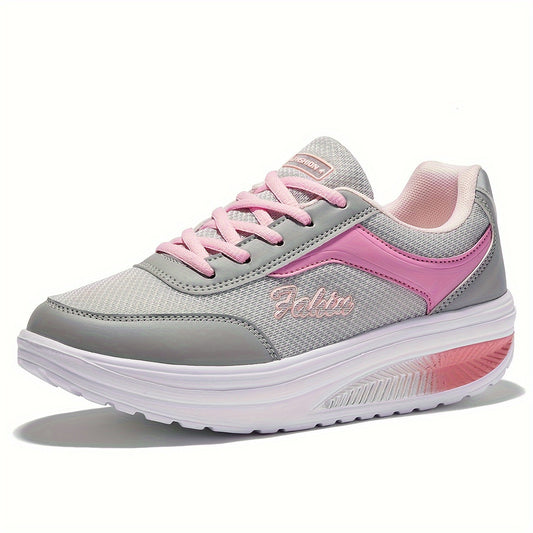 Women's Mesh Heightening Running Shoes Autumn Travel Sneakers